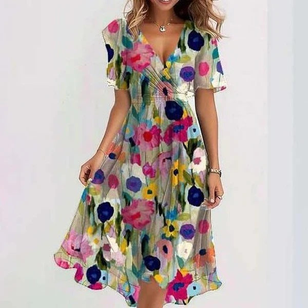 EPOCHS™ | Midi Dress with Short Sleeves
