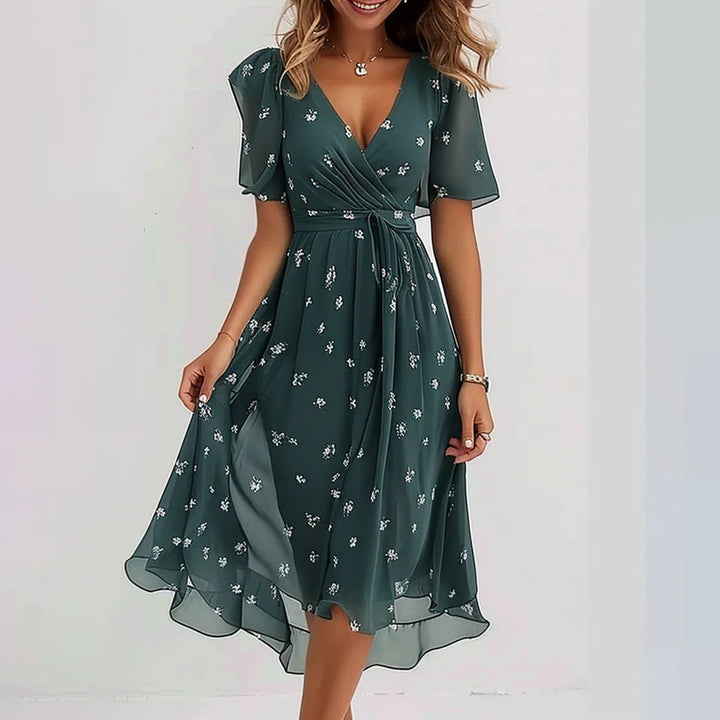EPOCHS™ | Midi Dress with Short Sleeves