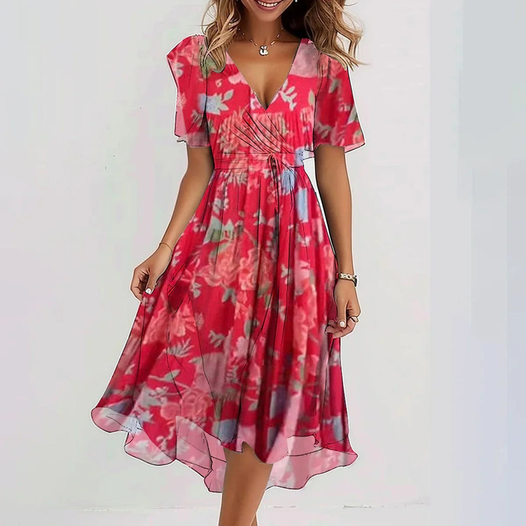 EPOCHS™ | Midi Dress with Short Sleeves