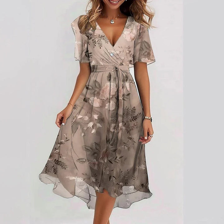 EPOCHS™ | Midi Dress with Short Sleeves
